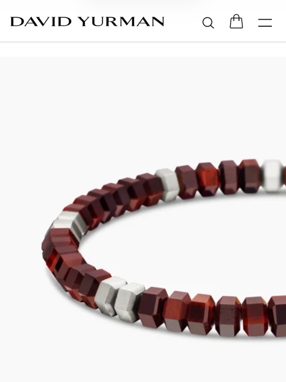 HEX BEAD BRACELET - Sterling Silver with Red Tiger’s Eye